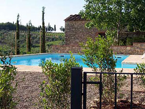 the pool at casa annamaria and laura is perched just above the vinards